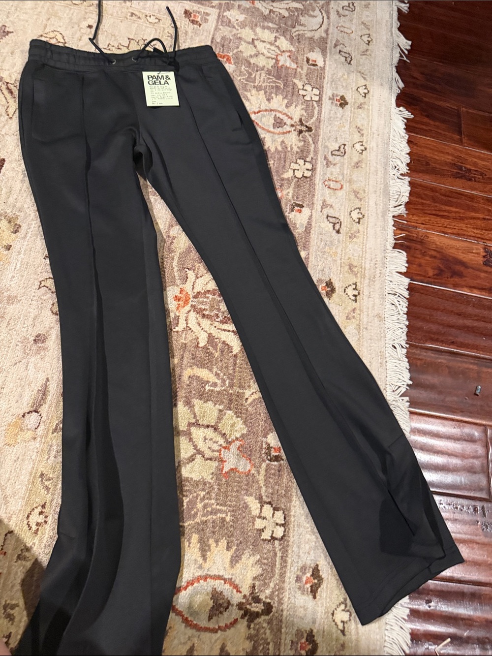 Pam & Gela Black Flared Dress Pants